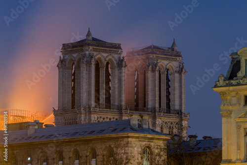 Notre Dame on fire