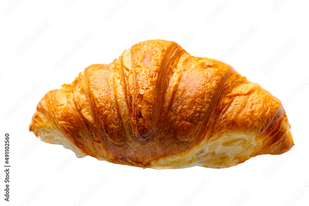 Fresh delicious croissant on a white background, isolated. Fresh delicious croissant on a white background, isolated.
