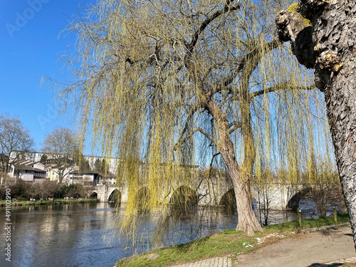 Obraz na płótnie Promenade sous un soleil d' hiver w salonie