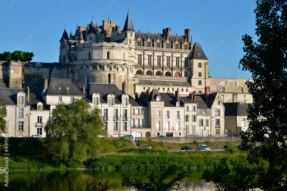 Magnificent castle very famous of Amboise, a commune in the Indre-et-Loire department in central France. 