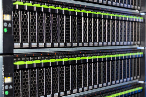 Naklejka disk arrays in a data center cabinet 