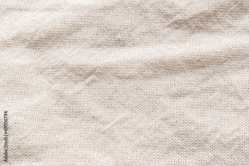 Canvas Print textura de tela de manta cruda con dobleces, color crema para bordado o creacion