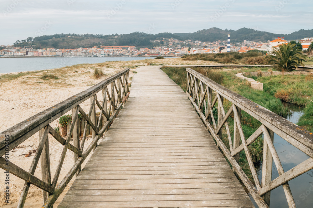 landscape of rodeira beach in cangas del morrazo, pontevedra, galicia, spain