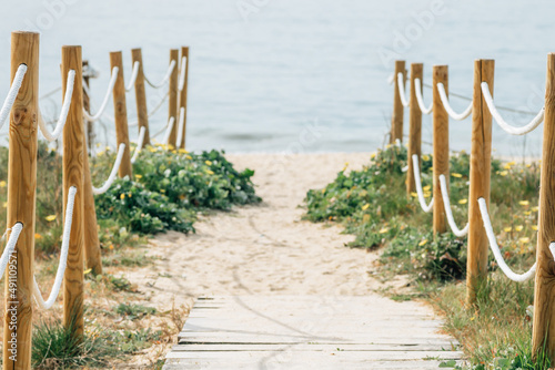 Fototapeta Naklejka Na Ścianę i Meble -  rodeira beach landscape in cangas, pontevedra, galicia, spain