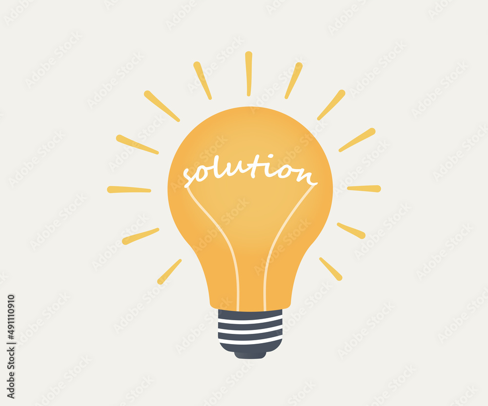 Solution concept. Lightbulb symbol. Light bulb illustration Solution concept. Lightbulb symbol. Light bulb illustration
