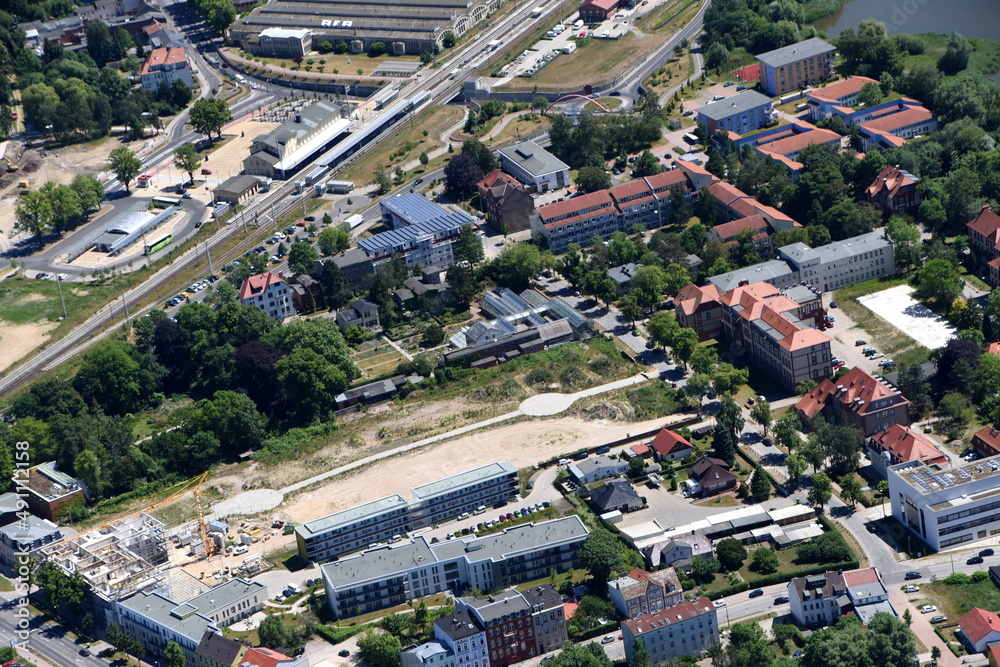 Fototapeta premium Greifswald, Fleischervorstadt mit botanischem Garten