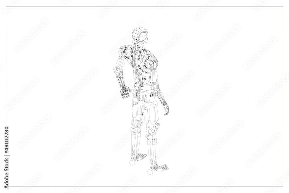 Fototapeta premium 3D design of a humanoid robot.
