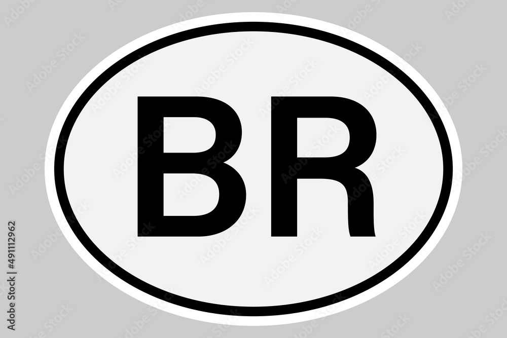 Brazil international vehicle registration code - obrazy, fototapety, plakaty 