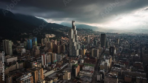Time lapse view of dramatic skies over Bogota, the capital and largest city of Colombia, South America.  photo
