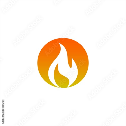 initials O abstract and fire logo vector