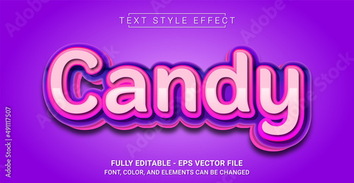 Candy Text Style Effect. Editable Graphic Text Template.