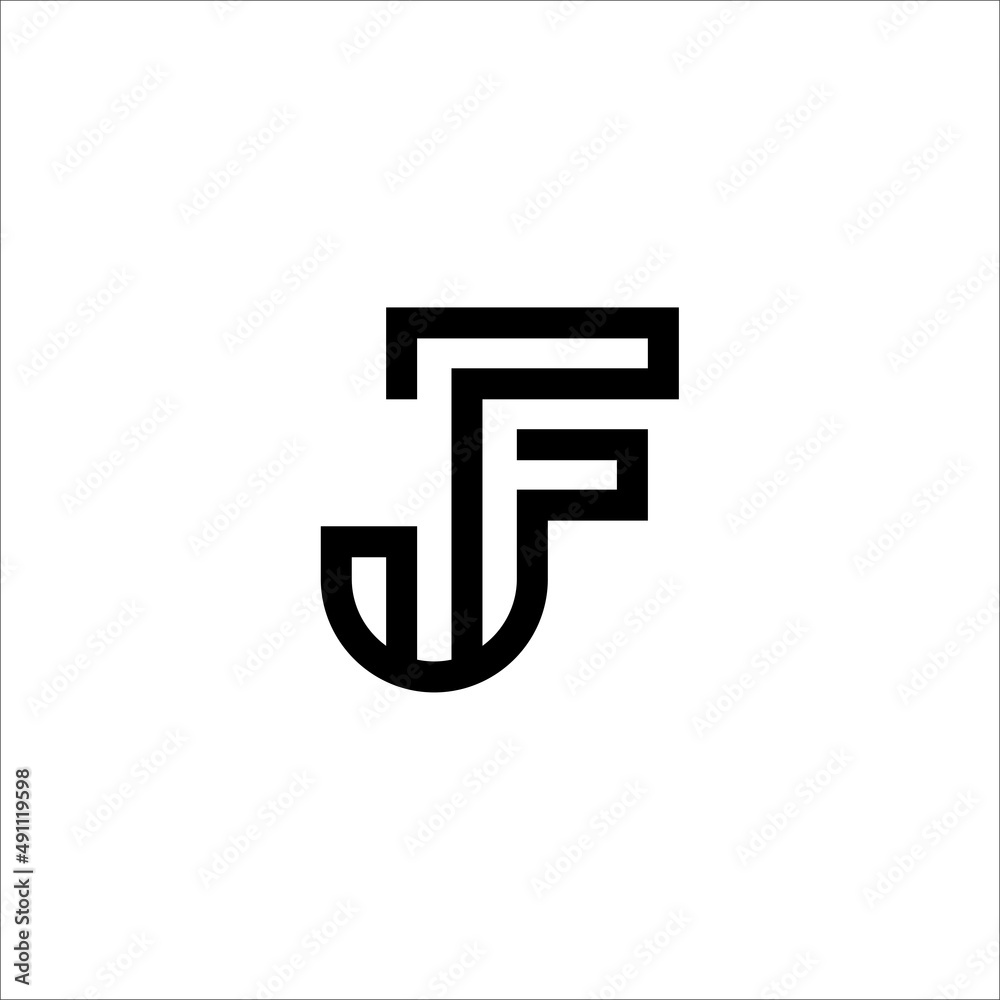 Initial based minimal and flat Logo. FJ JF F J letter creative fonts monogram symbol template. Line art elegant luxury alphabet icon design Initial based minimal and flat Logo. FJ JF F J letter creative fonts monogram symbol template. Line art elegant luxury alphabet icon design