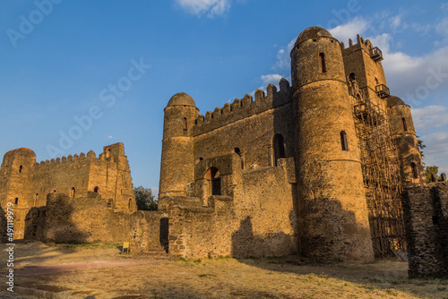 Iyasu I and Fasilidas palaces in the Royal Enclosure in Gondar, Ethiopia photo
