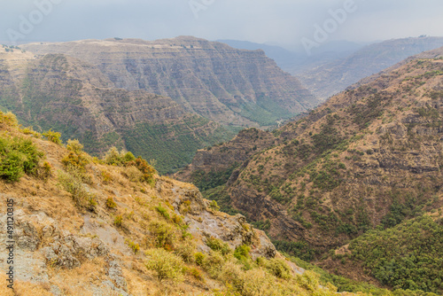 Deep canyon in Simien mountains, Ethiopia