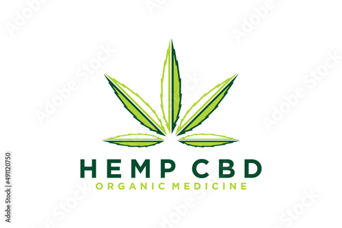 Hemp Marijuana Cannabis Leaf in Diamond Kite form logo design