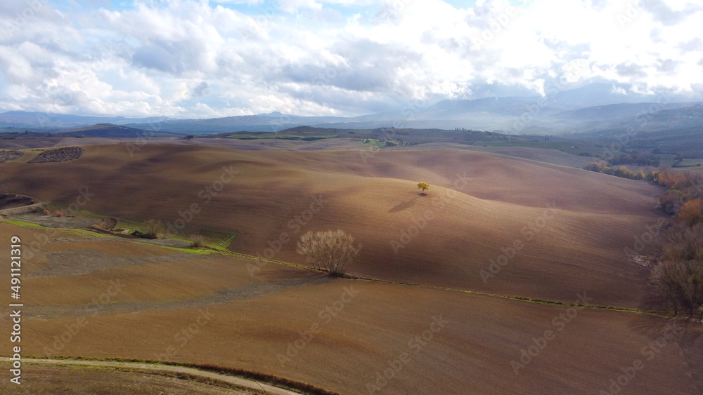 Wonderful Tuscan fields in autumn - beautiful Tuscany Italy - travel photography