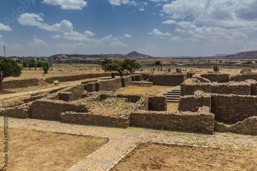 Canvas Print Dungur (Queen of Sheba) Palace ruins in Axum, Ethiopia