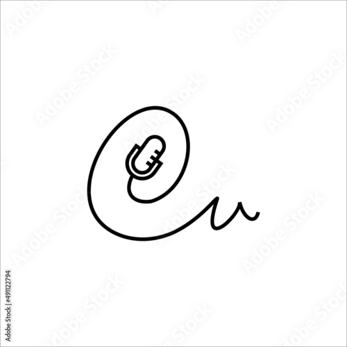 CU initials signature and podcast logo vector