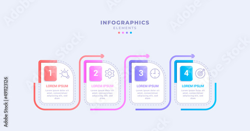 Infographic label design with four step or options, creative design and modern for business