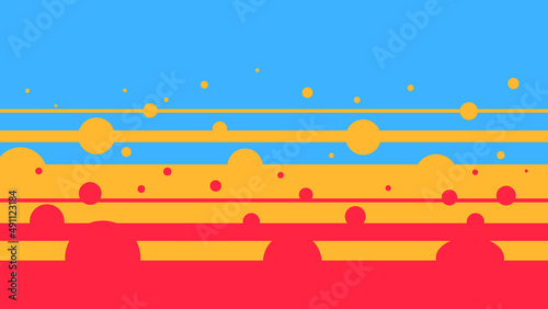 Summer Bubble Tri-color abstract background