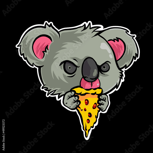 pizza koala animal illustration