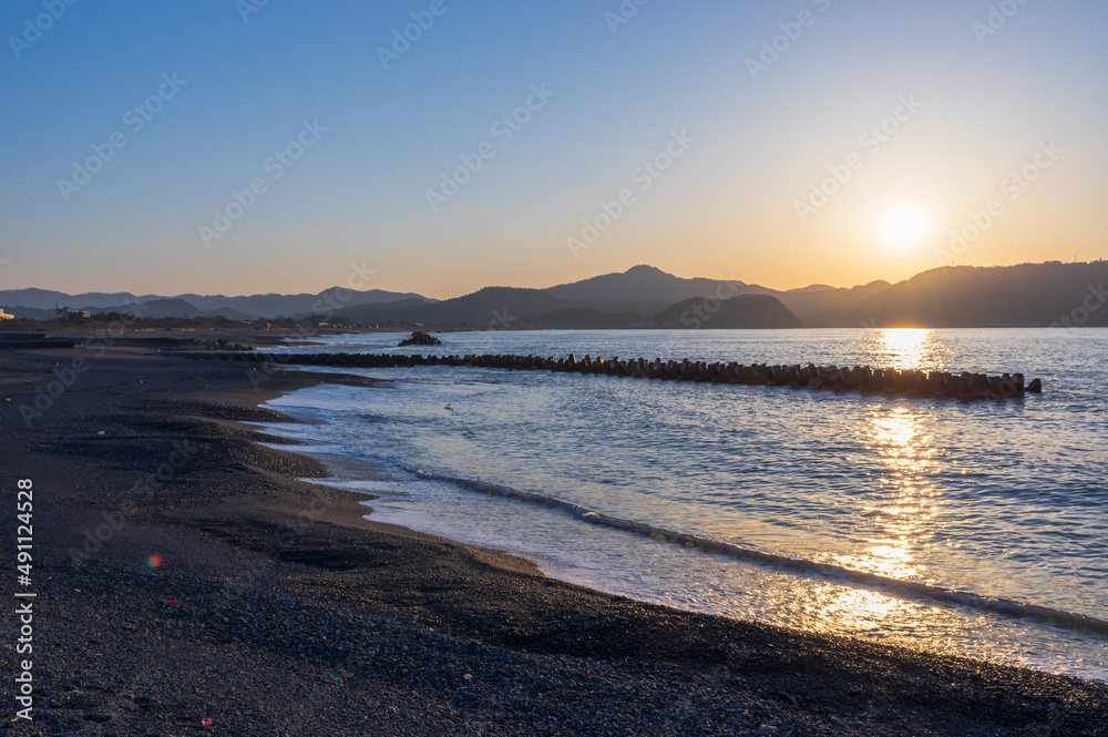 福井県美浜町　和田海岸の夕景