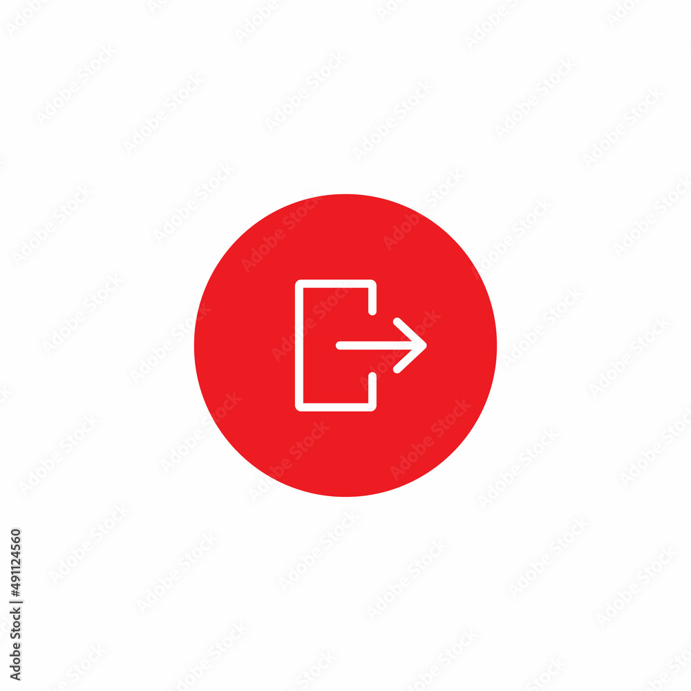 Logout, Sign Out Icon Vector in Circle Button Logout, Sign Out Icon Vector in Circle Button
