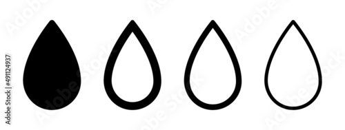 Drop icon set isolated on white background. Water drop symbol vector.
