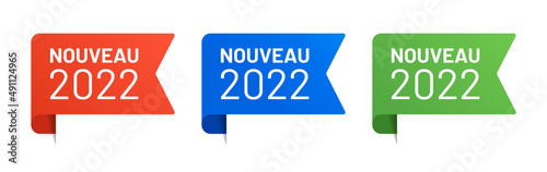 Nouveau 2022 label set. Vector illustration