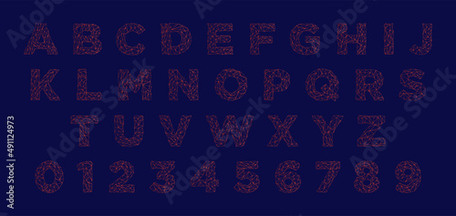 Low poly font alphabet banner.