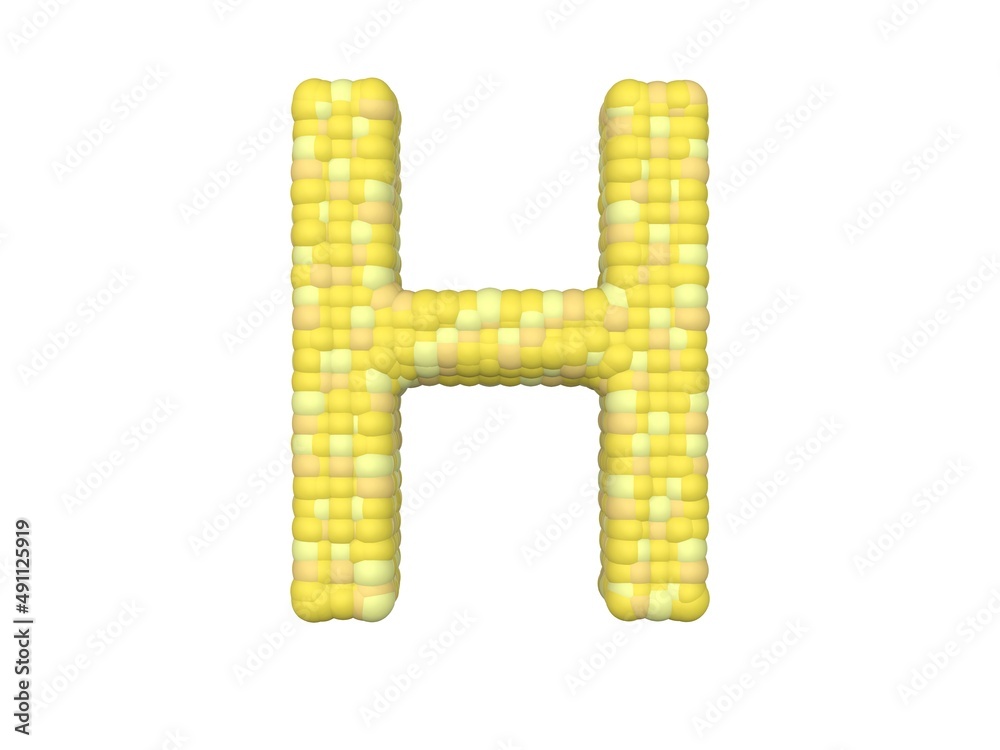 Corn Themed Font Letter H Corn Themed Font Letter H