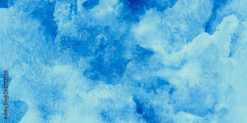 Blue watercolor vector background. Abstract hand paint square stain backdrop