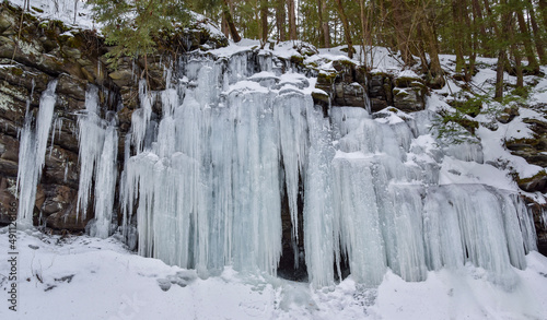 Frozen waterfall in winter