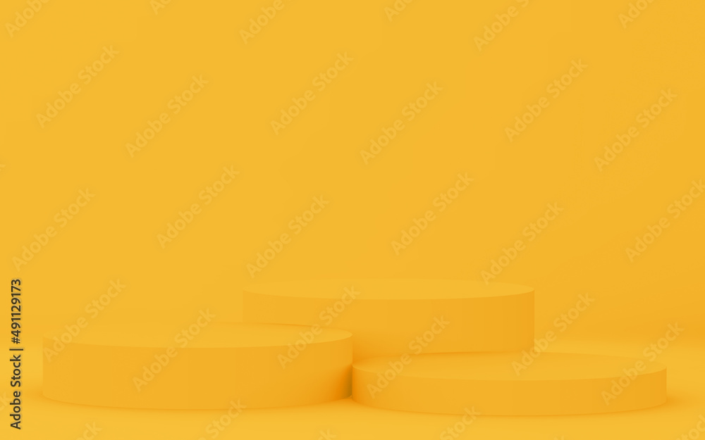 Abstract 3d yellow color cylinder podium minimal studio background. Abstract 3d yellow color cylinder podium minimal studio background.