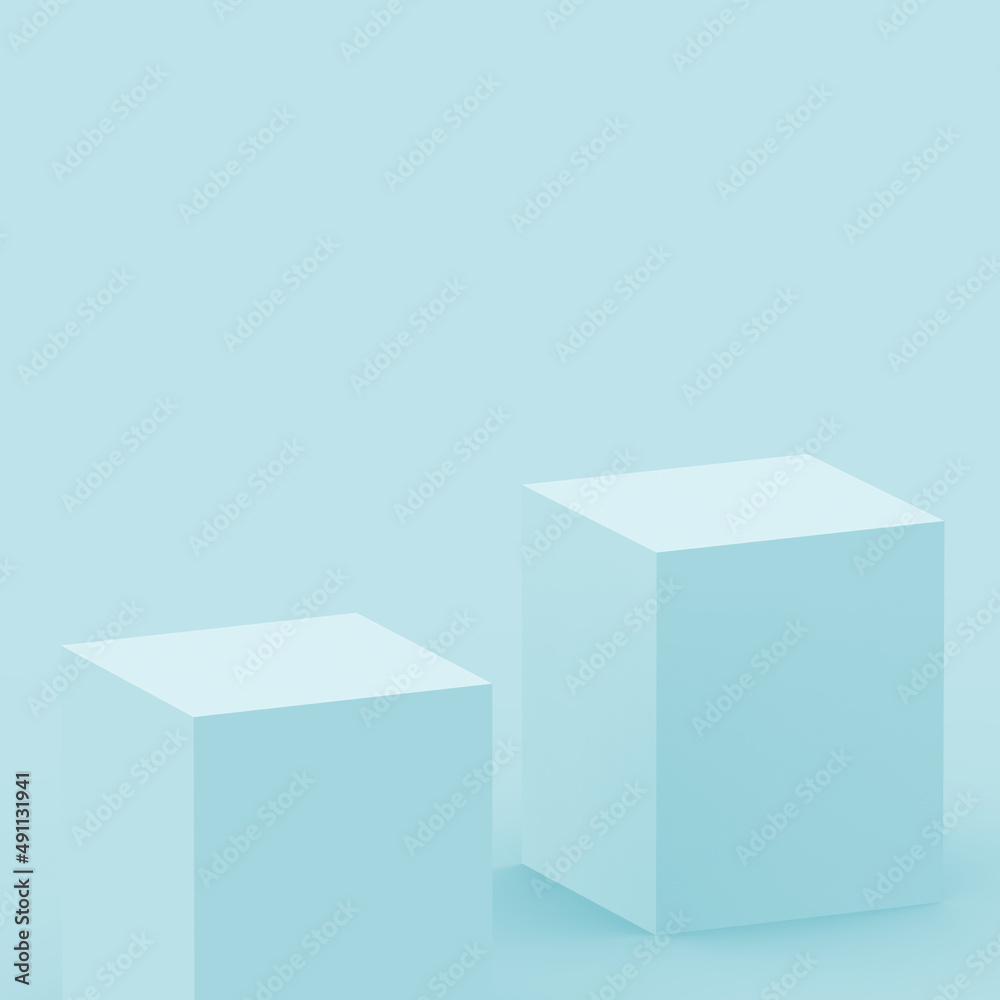 Abstract 3d blue cube and box podium minimal scene studio background. Abstract 3d blue cube and box podium minimal scene studio background.