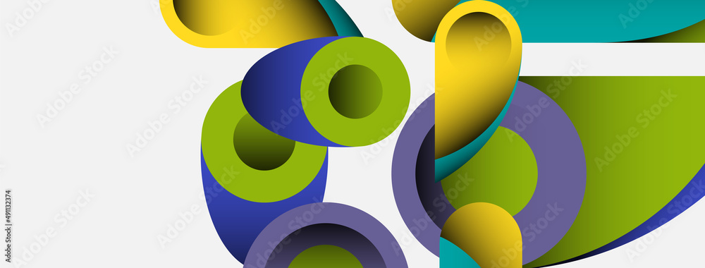 Abstract background. Minimal geometric circles and round style shapes with deep shadow effects. Trendy technology business template for wallpaper banner or background Abstract background. Minimal geometric circles and round style shapes with deep shadow effects. Trendy technology business template for wallpaper banner or background