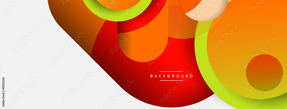 Vector round shapes circles minimal geometric background. Vector illustration for wallpaper banner background or landing page