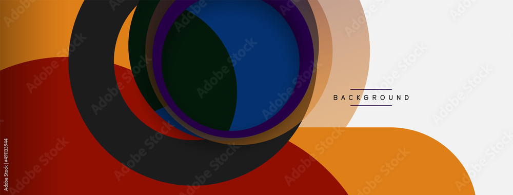 Vector round shapes circles minimal geometric background. Vector illustration for wallpaper banner background or landing page Vector round shapes circles minimal geometric background. Vector illustration for wallpaper banner background or landing page