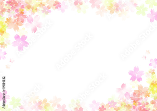桜の透ける背景素材素材 春フレーム © matsurinui