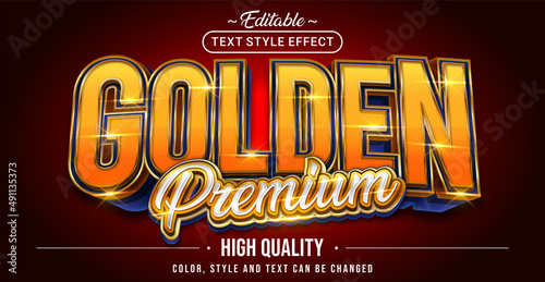 Editable text style effect - Golden Premium text style theme.
