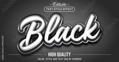 Editable text style effect - Black text style theme.