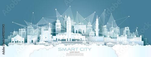 Technology wireless network communication smart city with architecture in Morocco.