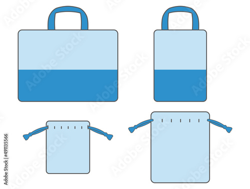 入学・入園の手提げ袋と巾着袋と上履き袋