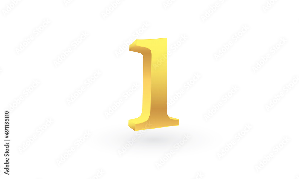 Number 1 made of gold isolated on white background Number 1 made of gold isolated on white background
