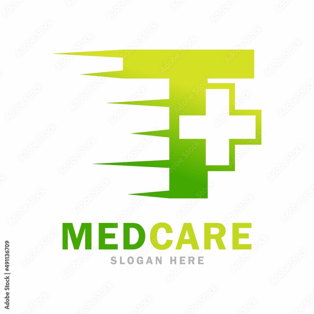Abstract letter T plus with medical fast vector design logo. this is cross or plus for symbol health logo Abstract letter T plus with medical fast vector design logo. this is cross or plus for symbol health logo