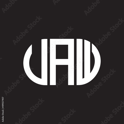 UAW letter logo design on black background. UAW creative initials letter logo concept. UAW letter design.