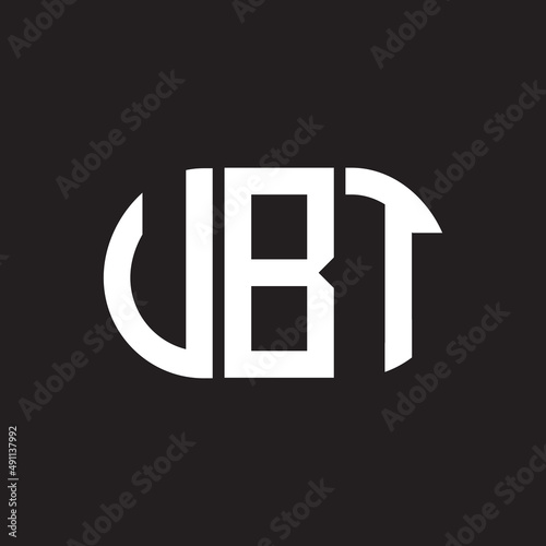 UBT letter logo design on black background. UBT creative initials letter logo concept. UBT letter design. photo