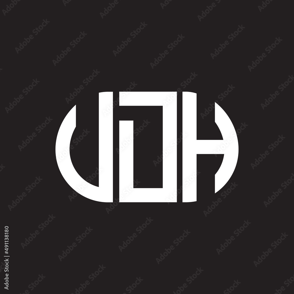 UDH letter logo design on black background. UDH creative initials letter logo concept. UDH letter design. UDH letter logo design on black background. UDH creative initials letter logo concept. UDH letter design.