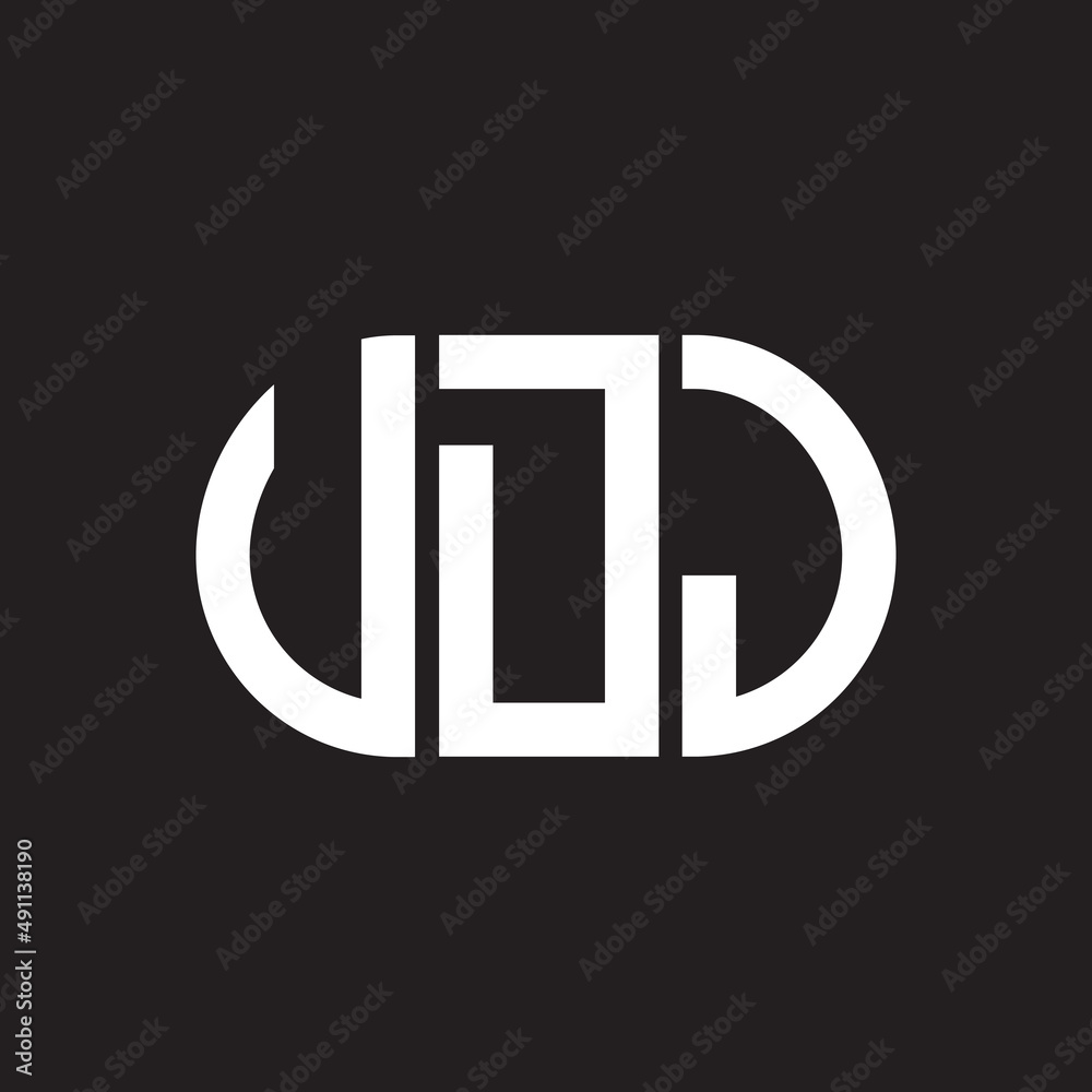 UDJ letter logo design on black background. UDJ creative initials letter logo concept. UDJ letter design. UDJ letter logo design on black background. UDJ creative initials letter logo concept. UDJ letter design.