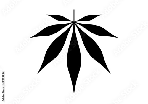 シンプルな大麻草、マリファナのシルエット
